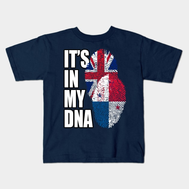 British And Panamanian Mix DNA Flag Heritage Gift Kids T-Shirt by Just Rep It!!